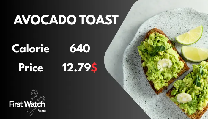 first watch smashed creamy avocado toast