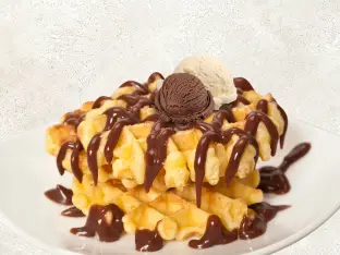 Belgian waffle at the first watch menu is a crispy golden waffle perfect for breakfast.